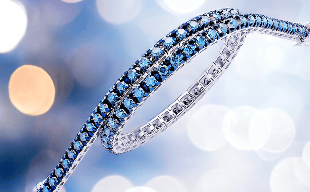 Bracciale tennis con diamanti dettaglio incastonatura
